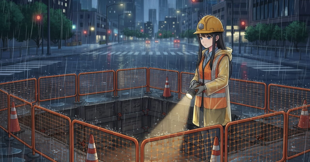 掘削中の現場に雨水が流れ込み、東京駅近くで信号機が地面に沈んだ──千葉豪雨と8月22日の都内豪雨から読む「1時間100ミリ」の現場リスク